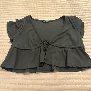 Black Women's Tie-Front Top